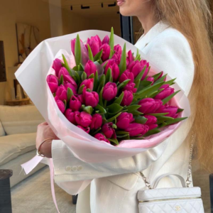 Bouquet of Deep Pink Tulips Pink Momentum
