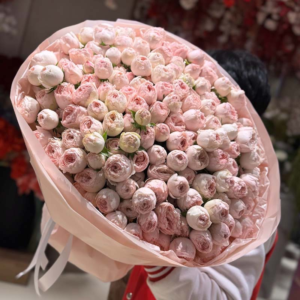 Bouquet of pastel pink garden spray roses Poetic Blush